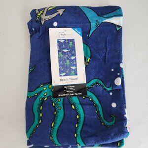 NWT Mainstays Cotton Shark Beach Towel. 28" x 60".